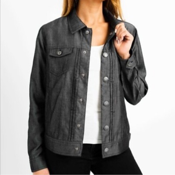 Tahari Lyocell Pintuck Jacket in Green/Black/Blue-Gray Size Medium NEW - Picture 3 of 14